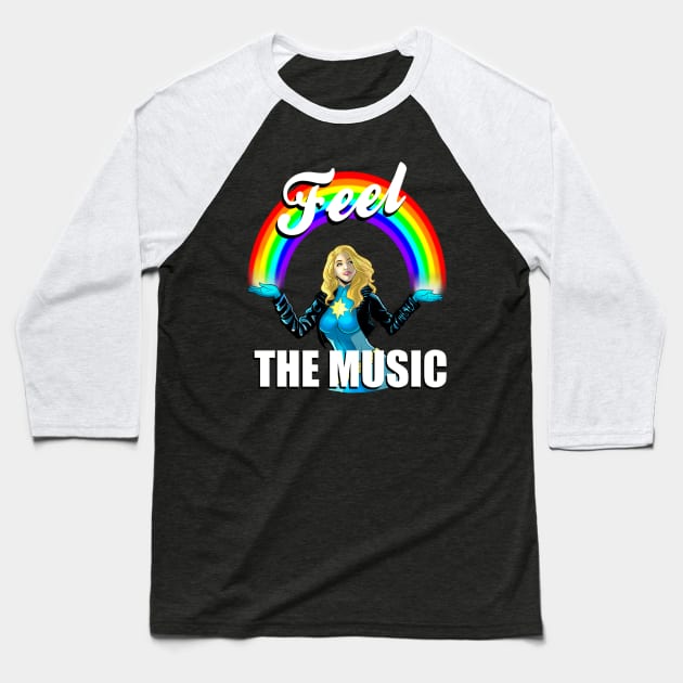 Astonishing Dazzler Feel the Music Baseball T-Shirt by sergetowers80